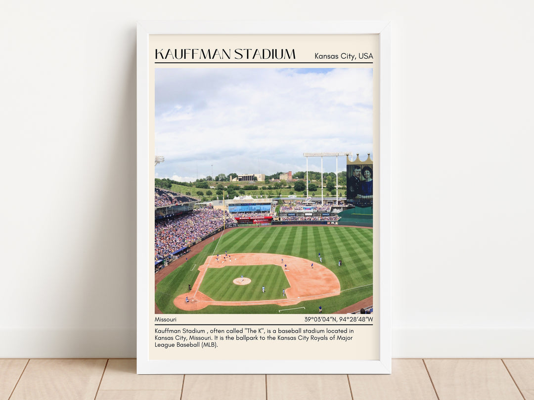 Kauffman Stadium Baseball Minimal Wall Art