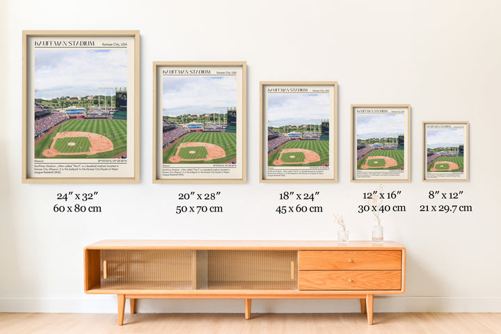 Kauffman Stadium Baseball Minimal Wall Art