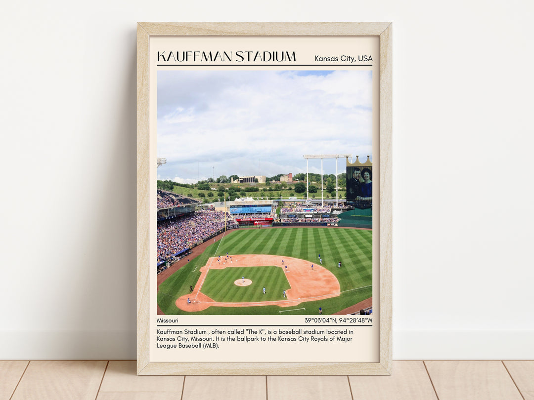 Kauffman Stadium Baseball Minimal Wall Art