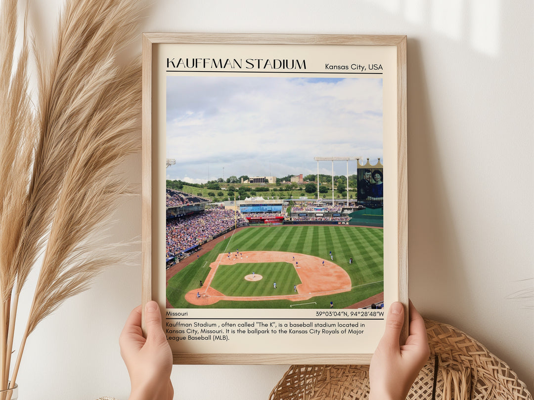 Kauffman Stadium Baseball Minimal Wall Art