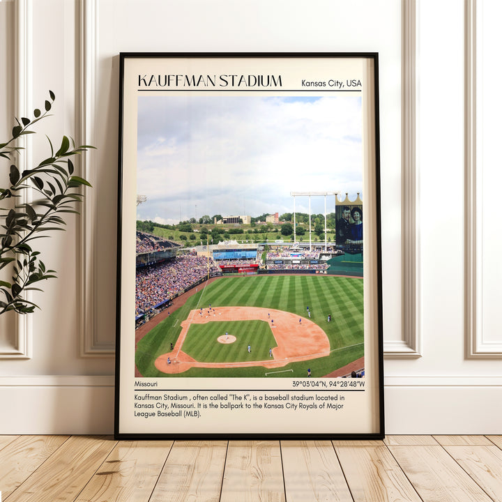 Kauffman Stadium Baseball Minimal Wall Art