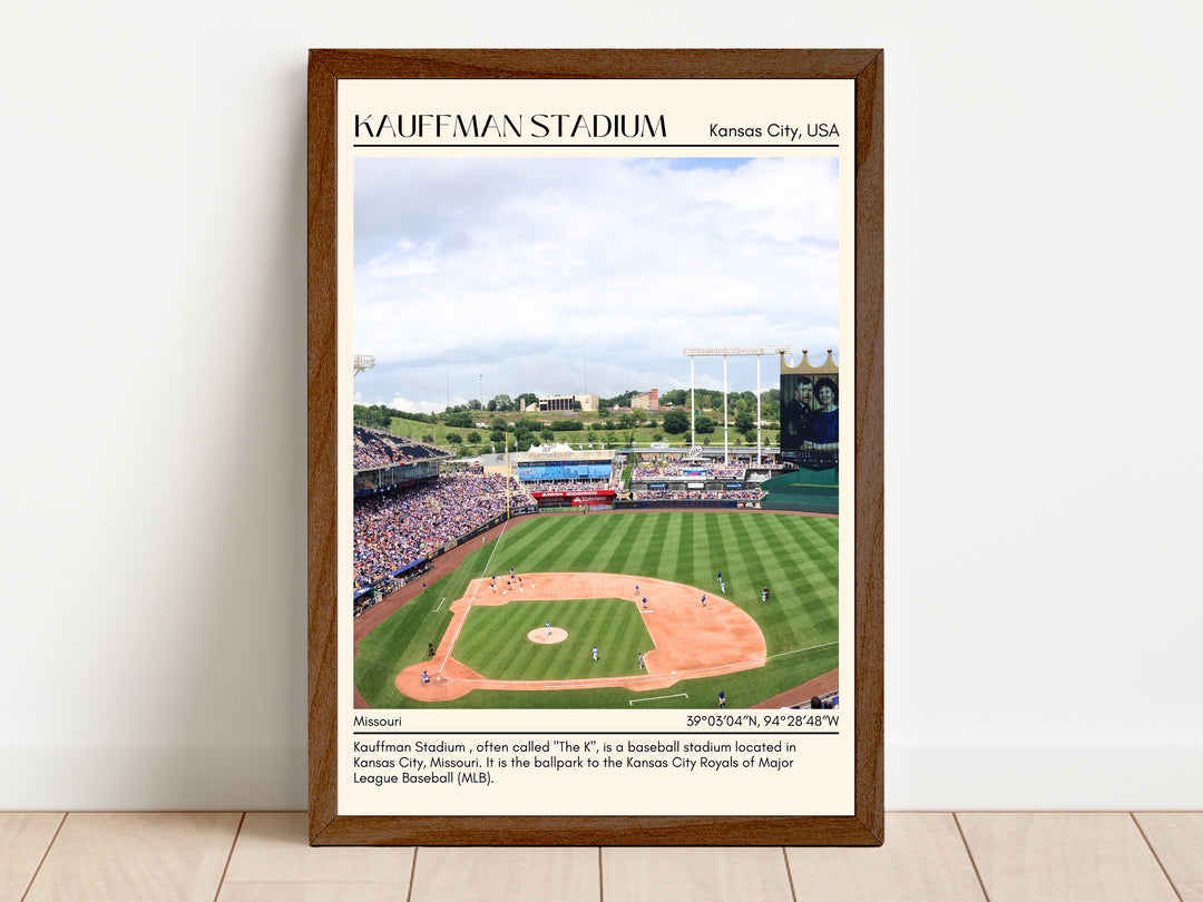 Kauffman Stadium Baseball Minimal Wall Art