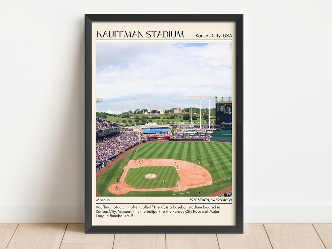 Kauffman Stadium Baseball Minimal Wall Art