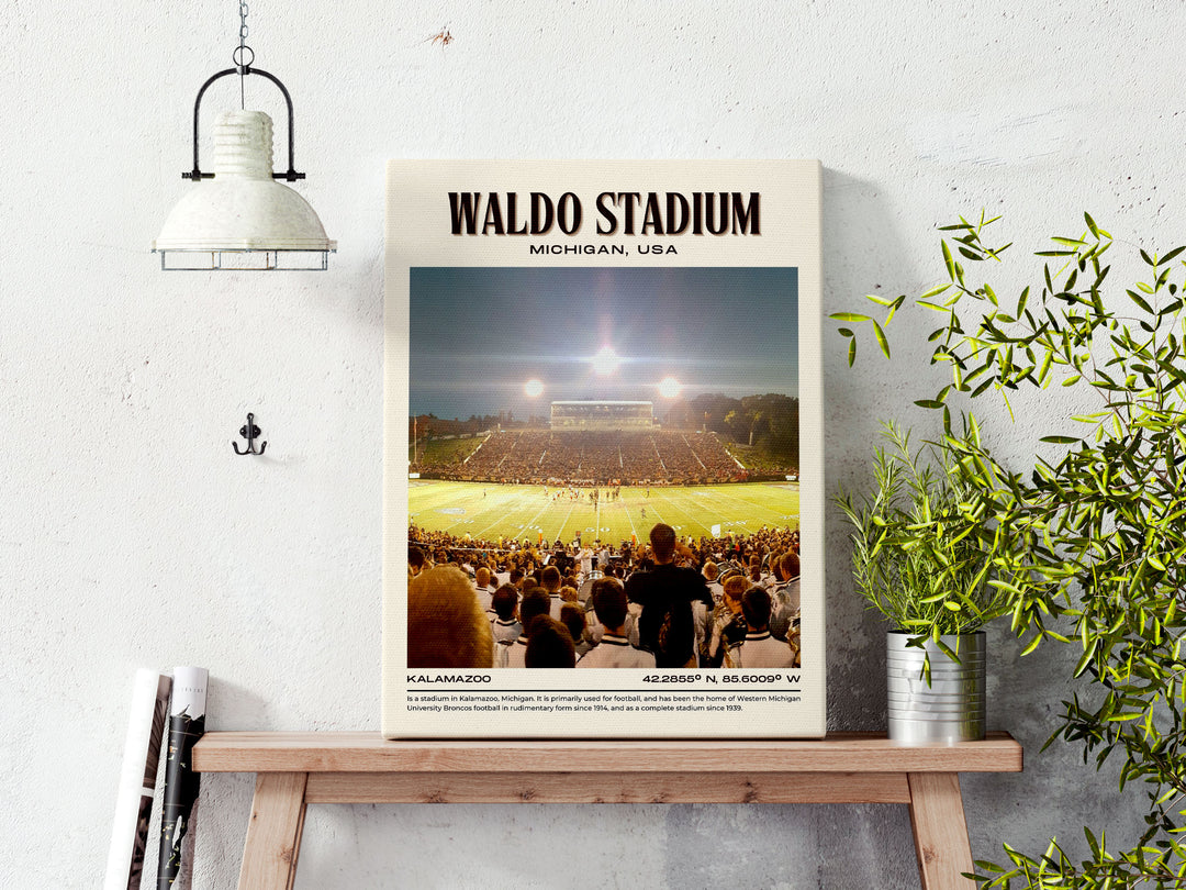 Waldo Stadium Football  Retro Wall Art