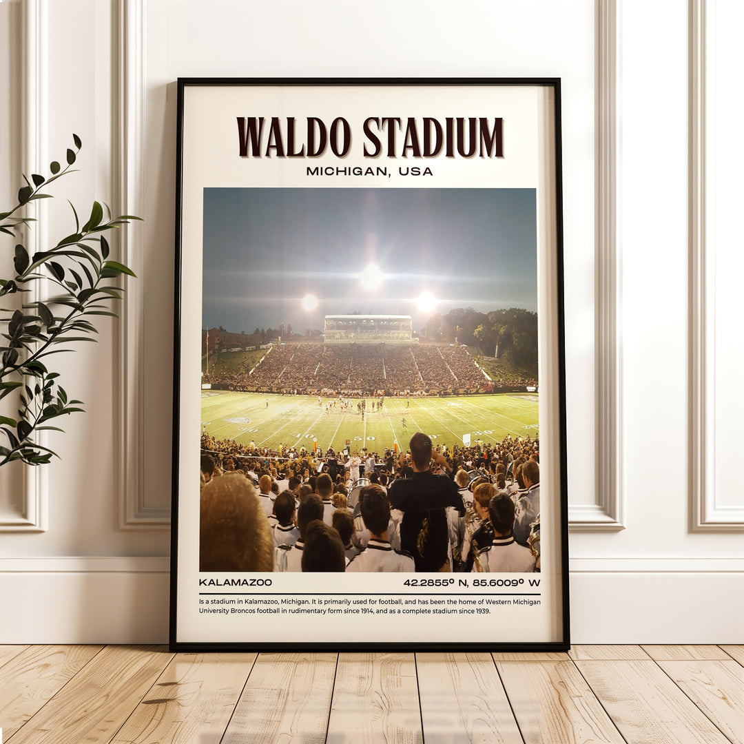 Waldo Stadium Football  Retro Wall Art