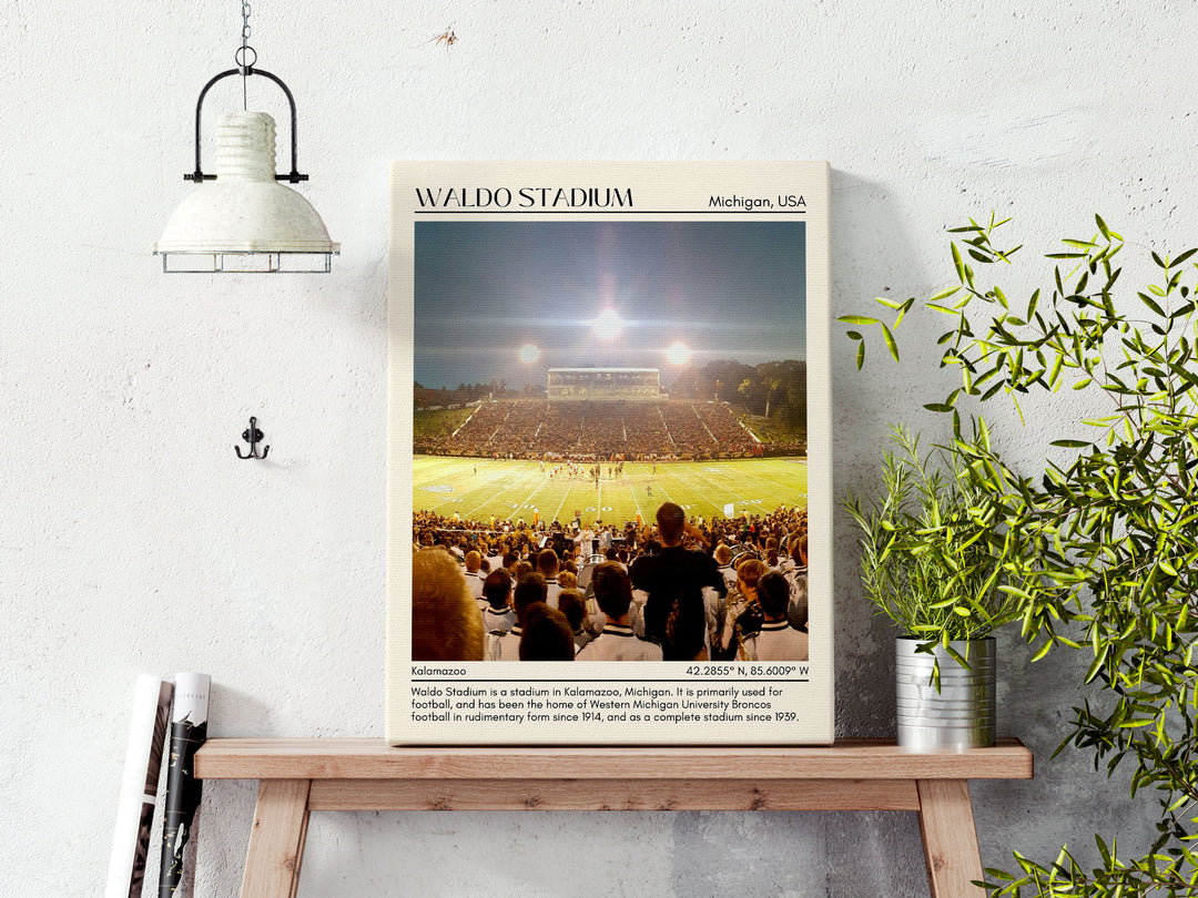 Waldo Stadium Football  Minimal Wall Art