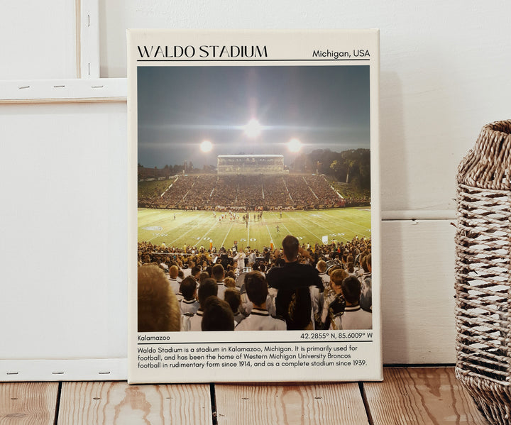 Waldo Stadium Football  Minimal Wall Art