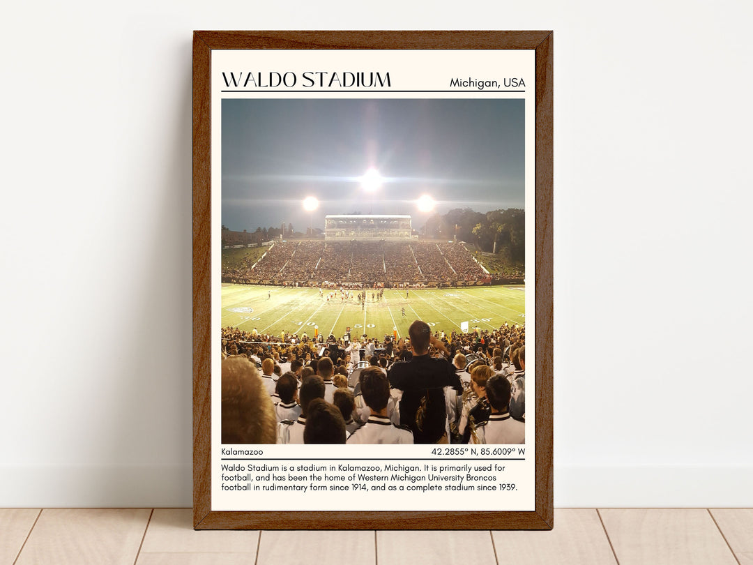 Waldo Stadium Football  Minimal Wall Art