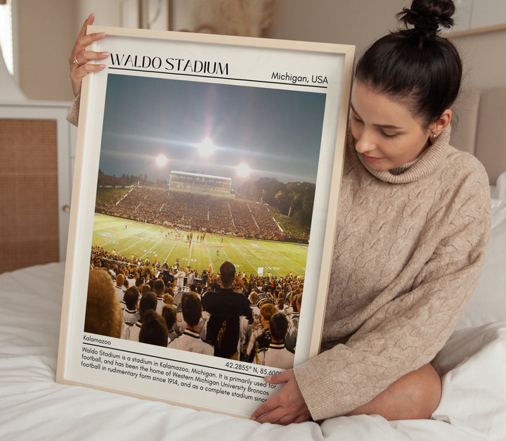 Waldo Stadium Football  Minimal Wall Art