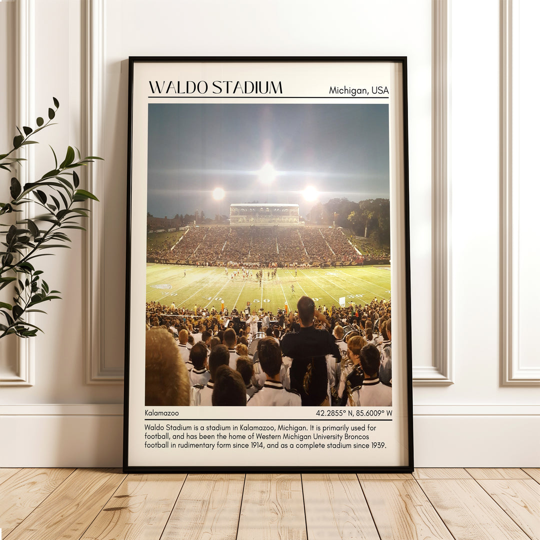 Waldo Stadium Football  Minimal Wall Art