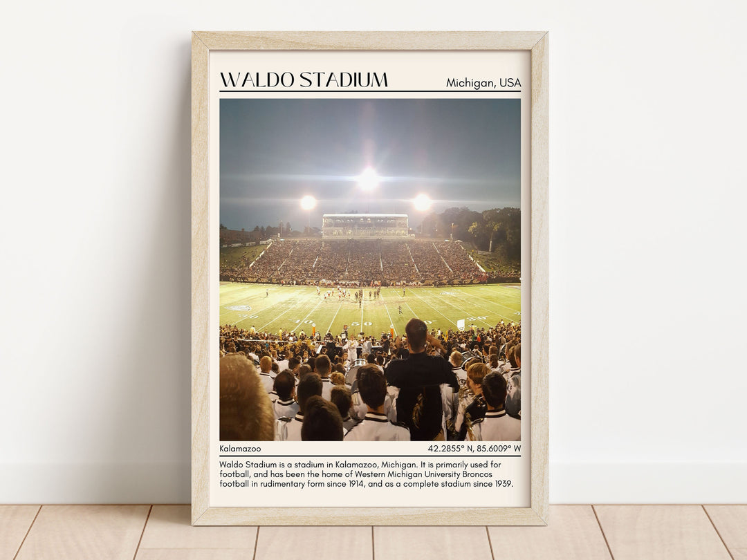 Waldo Stadium Football  Minimal Wall Art