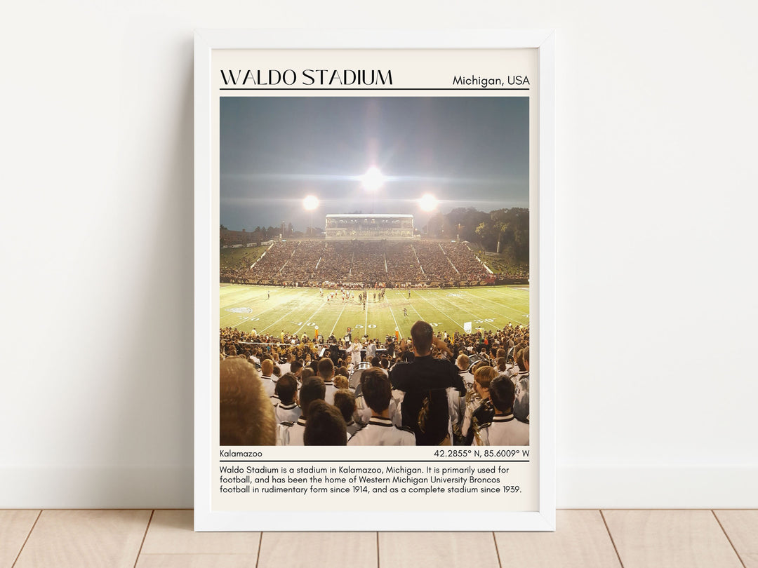 Waldo Stadium Football  Minimal Wall Art