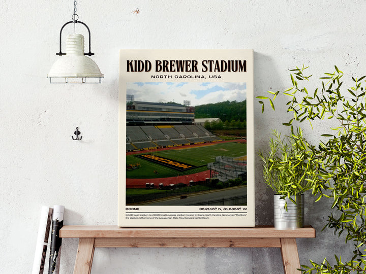 Kidd Brewer Stadium Football  Retro Wall Art