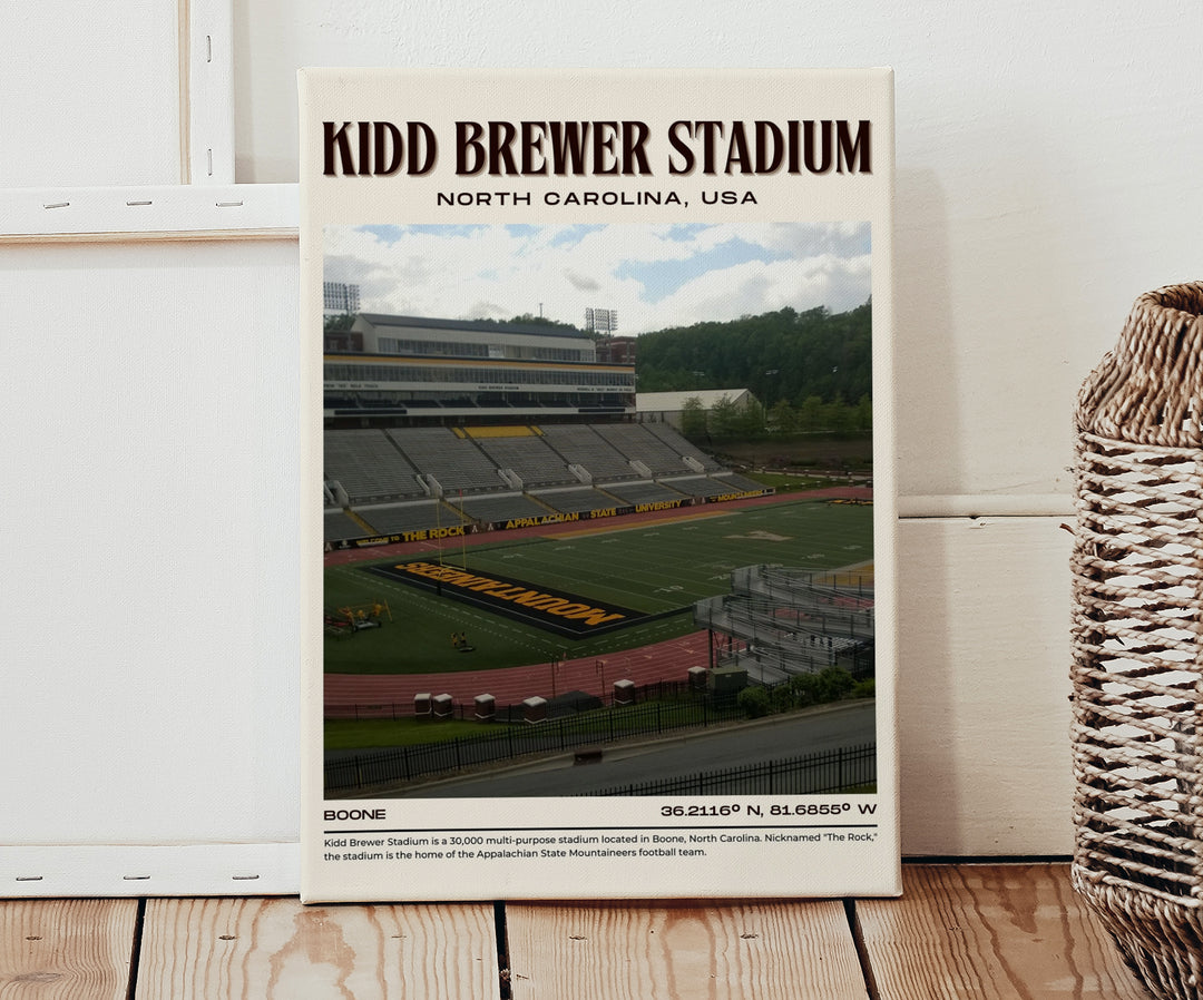 Kidd Brewer Stadium Football  Retro Wall Art