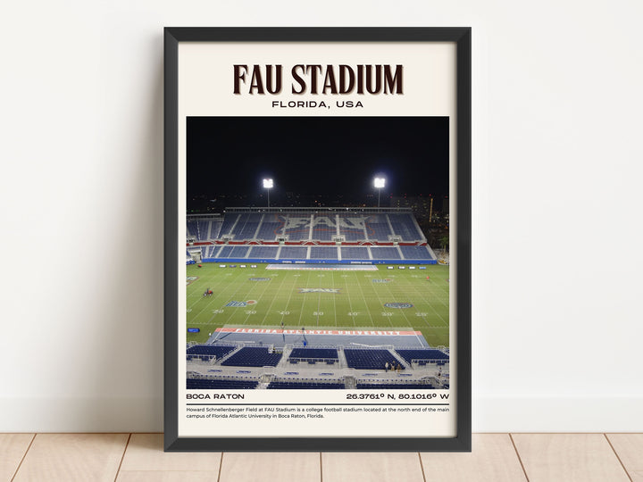 FAU Stadium Football  Retro Wall Art