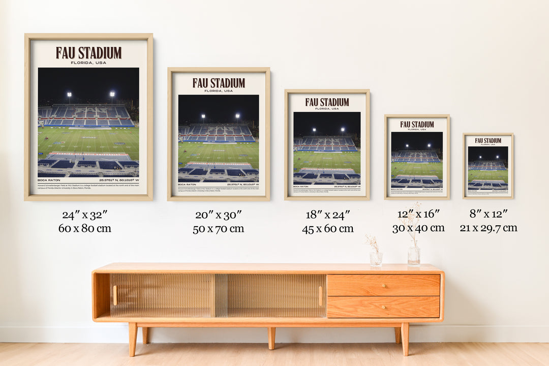 FAU Stadium Football  Retro Wall Art