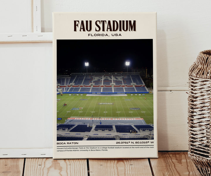 FAU Stadium Football  Retro Wall Art