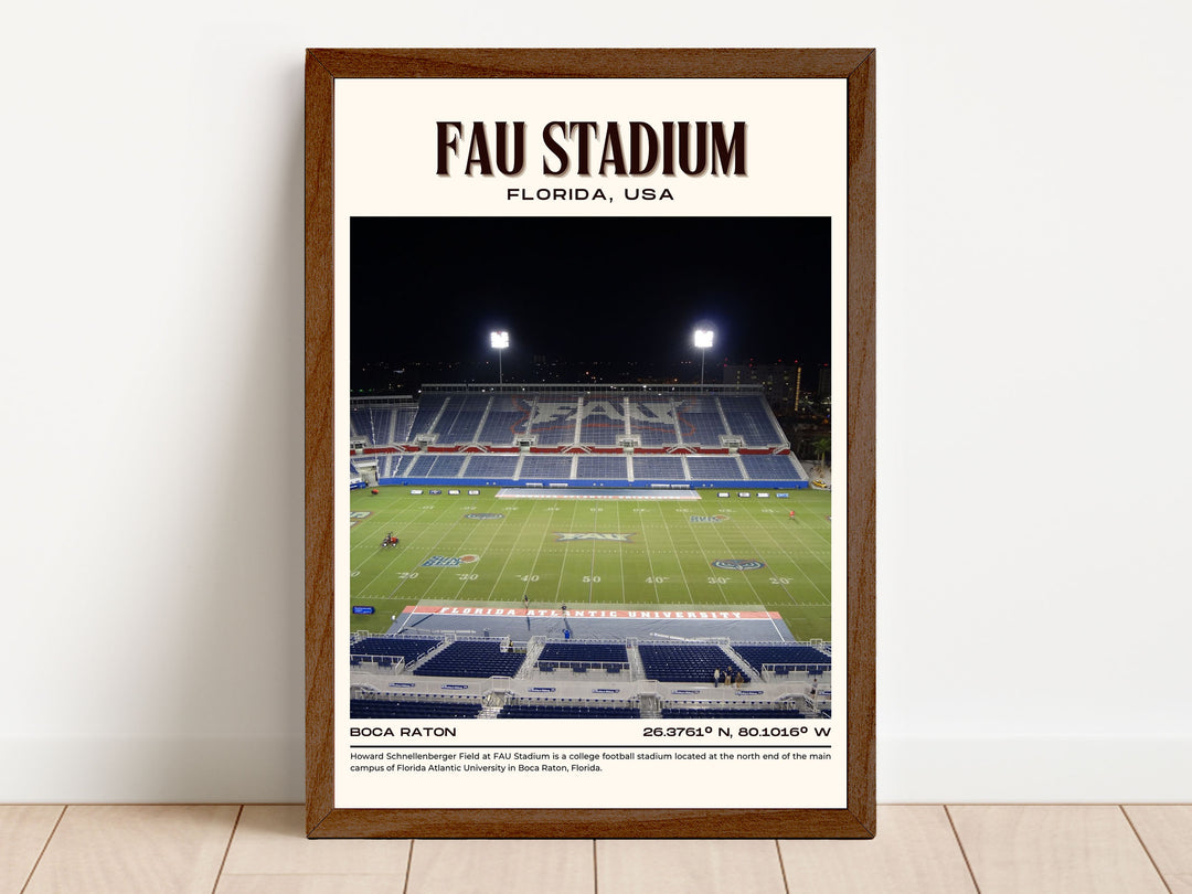 FAU Stadium Football  Retro Wall Art