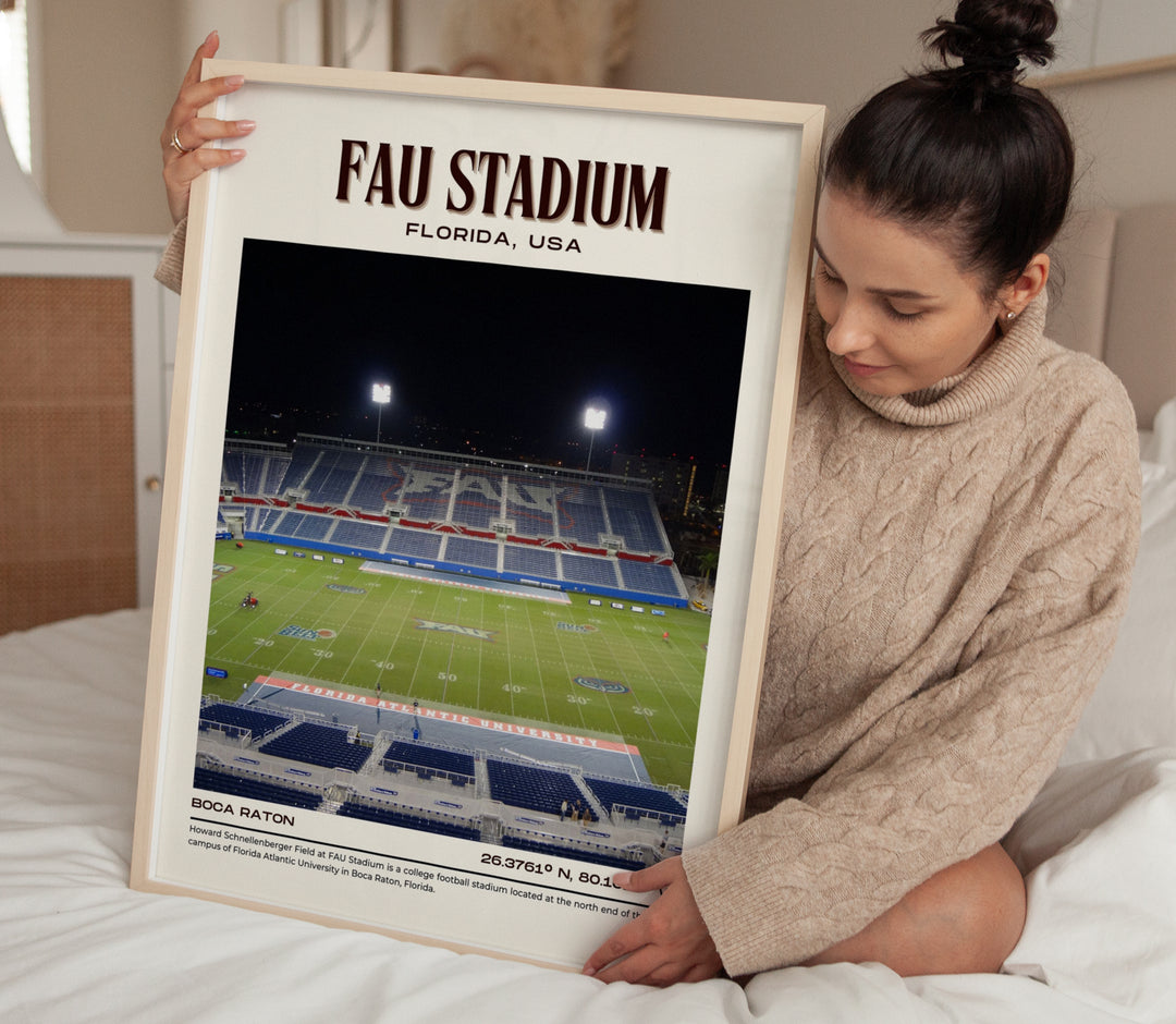 FAU Stadium Football  Retro Wall Art