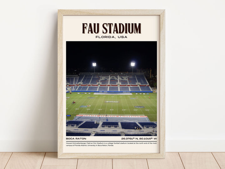 FAU Stadium Football  Retro Wall Art