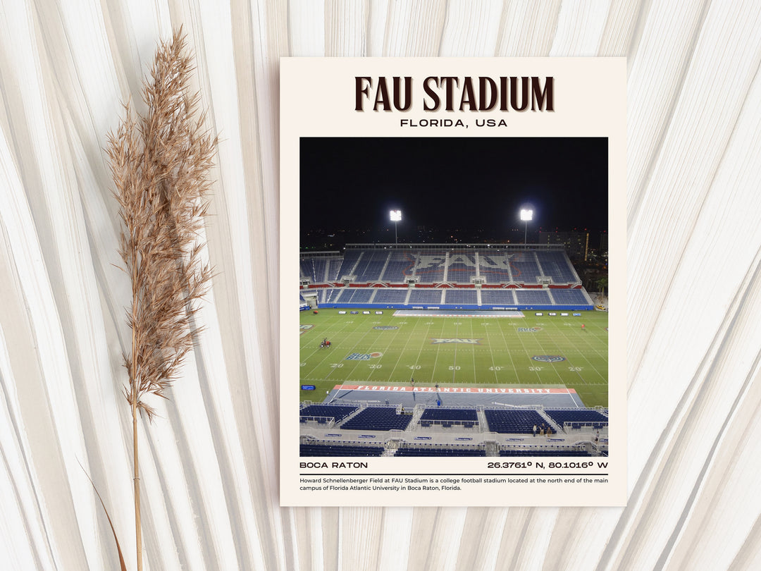 FAU Stadium Football  Retro Wall Art