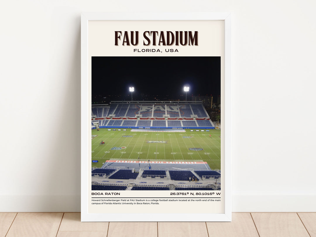 FAU Stadium Football  Retro Wall Art