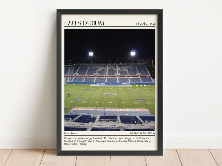 FAU Stadium Football Minimal  Wall Art