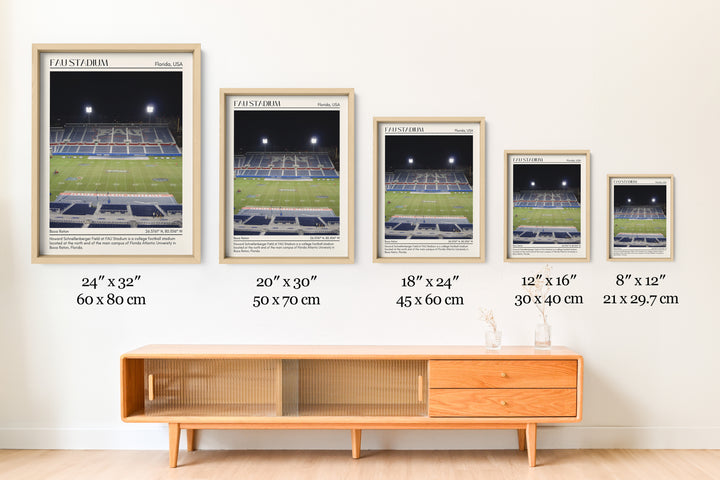 FAU Stadium Football Minimal  Wall Art