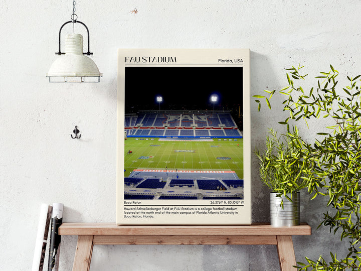 FAU Stadium Football Minimal  Wall Art