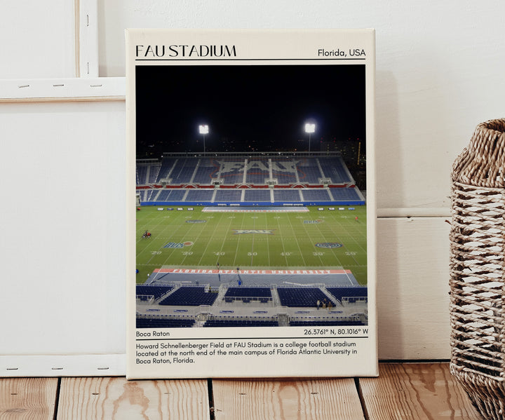 FAU Stadium Football Minimal  Wall Art