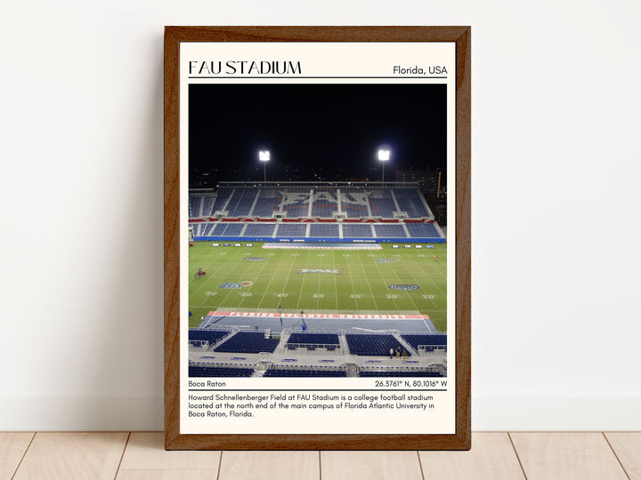 FAU Stadium Football Minimal  Wall Art