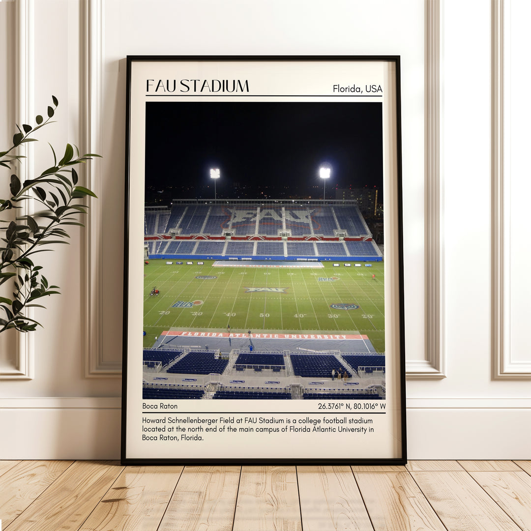 FAU Stadium Football Minimal  Wall Art