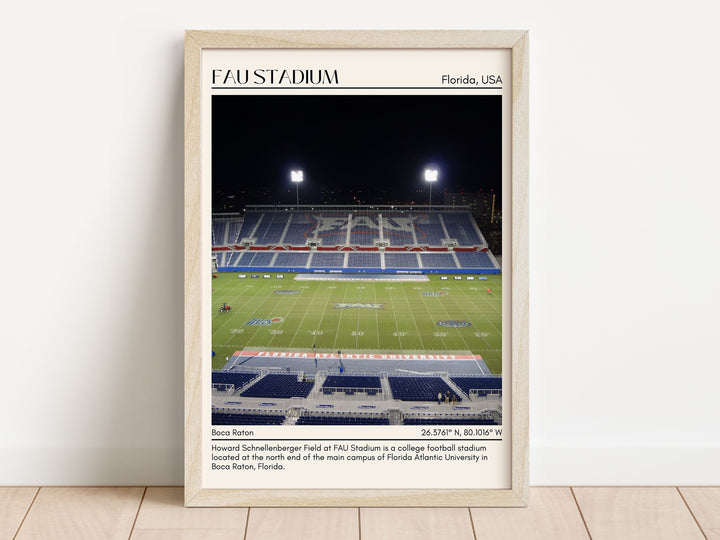 FAU Stadium Football Minimal  Wall Art