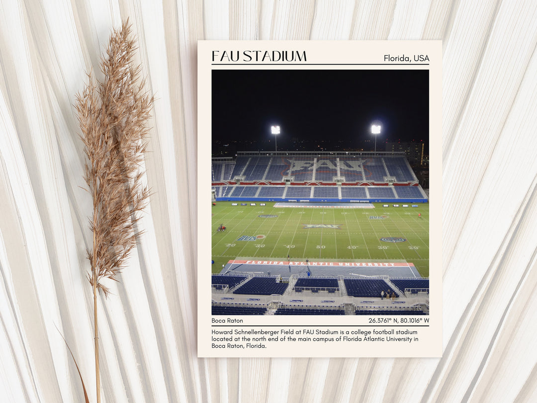 FAU Stadium Football Minimal  Wall Art