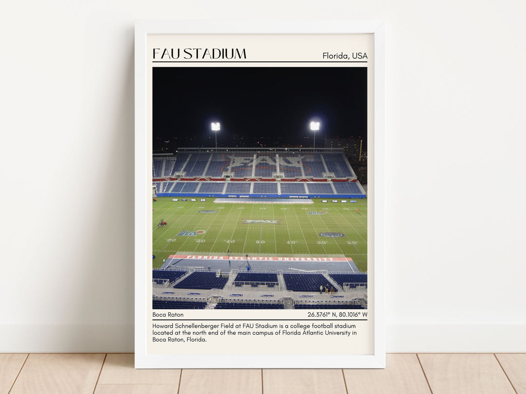 FAU Stadium Football Minimal  Wall Art