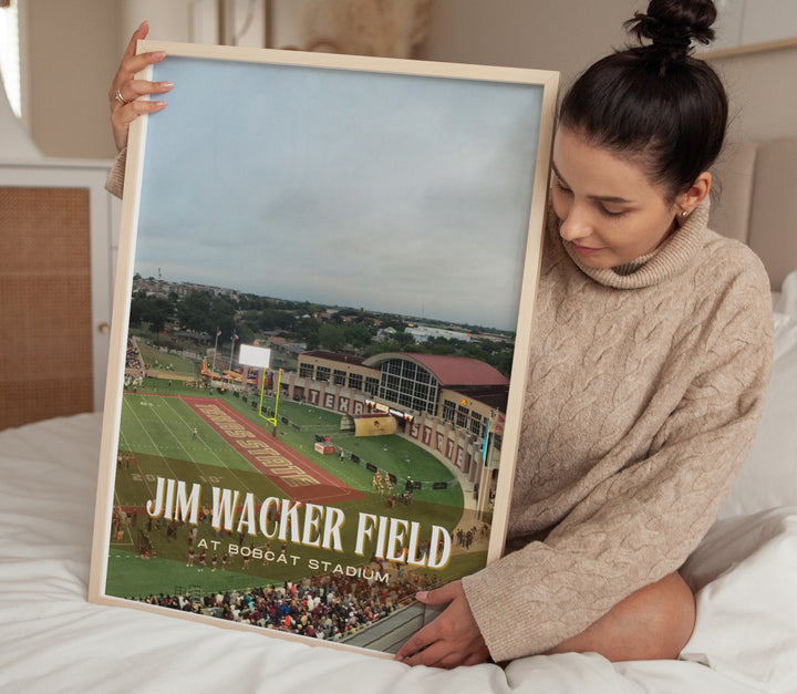 Jim Wacker Field at Bobcat Stadium Football  Wall Art