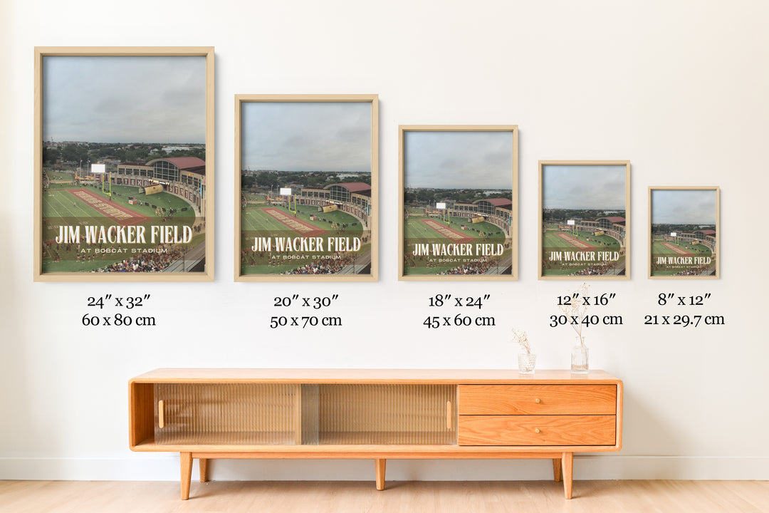 Jim Wacker Field at Bobcat Stadium Football  Wall Art