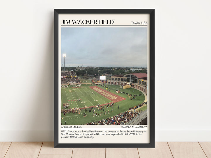 Jim Wacker Field at Bobcat Stadium Football Minimal Wall Art