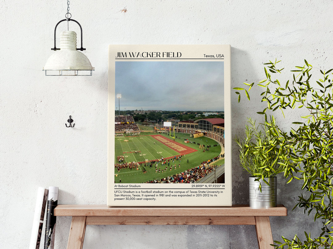 Jim Wacker Field at Bobcat Stadium Football Minimal Wall Art