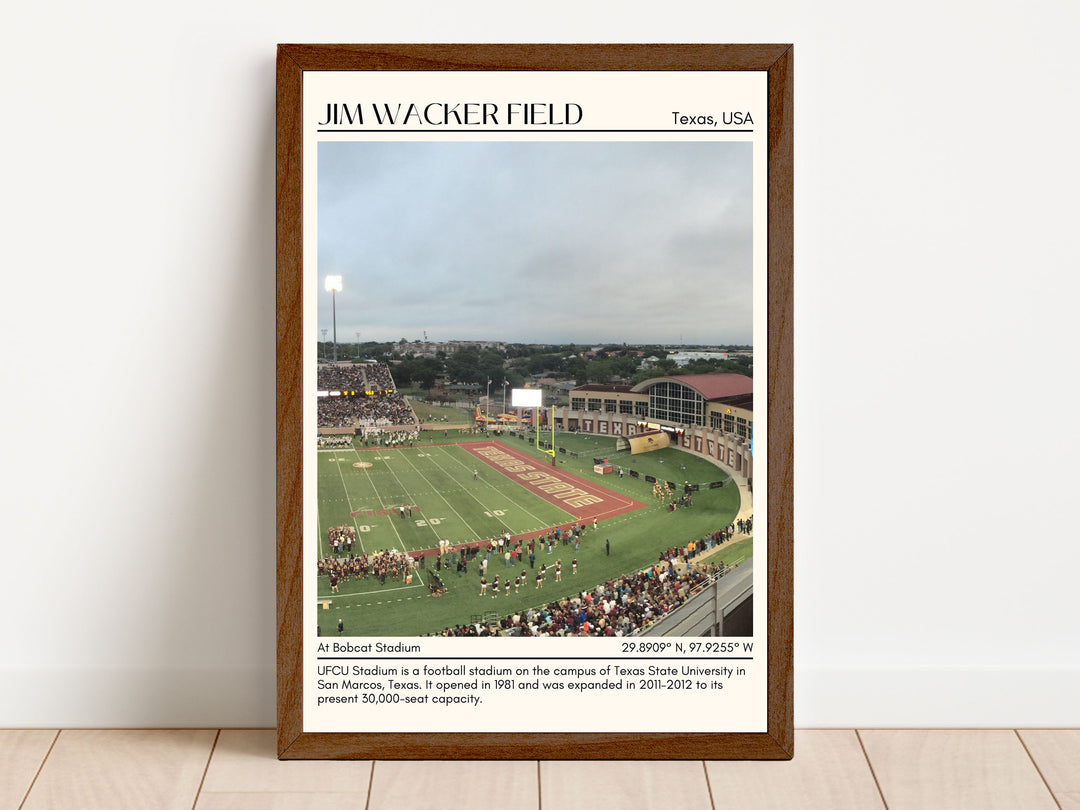 Jim Wacker Field at Bobcat Stadium Football Minimal Wall Art