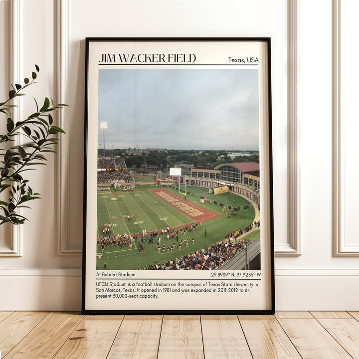 Jim Wacker Field at Bobcat Stadium Football Minimal Wall Art