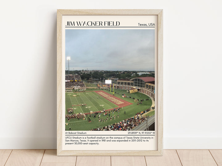 Jim Wacker Field at Bobcat Stadium Football Minimal Wall Art