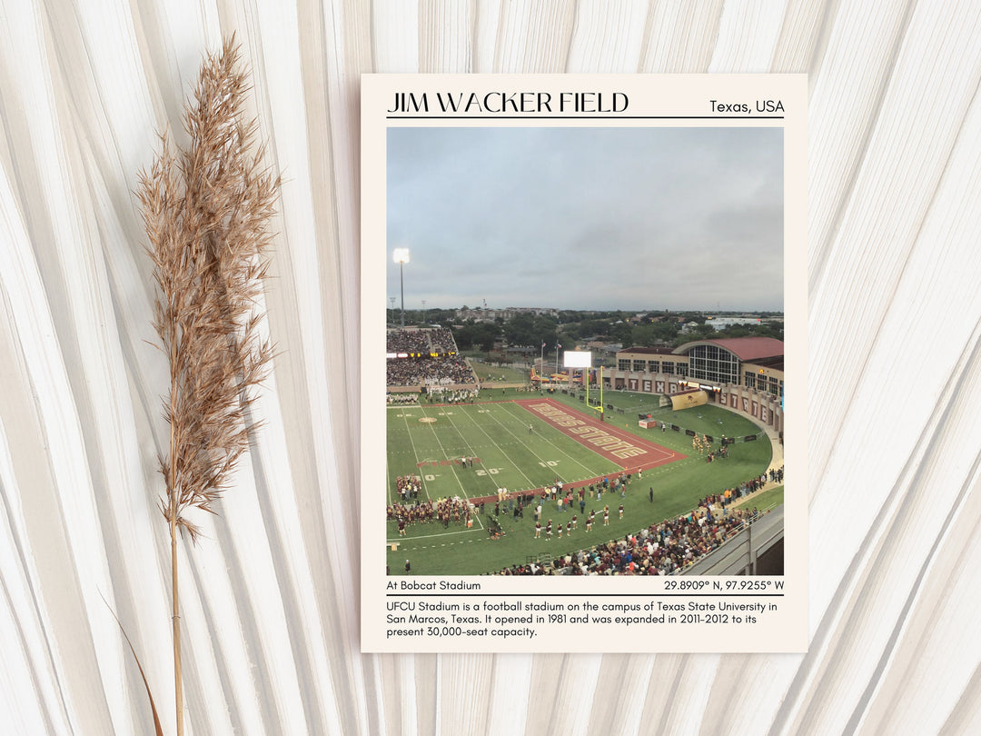 Jim Wacker Field at Bobcat Stadium Football Minimal Wall Art