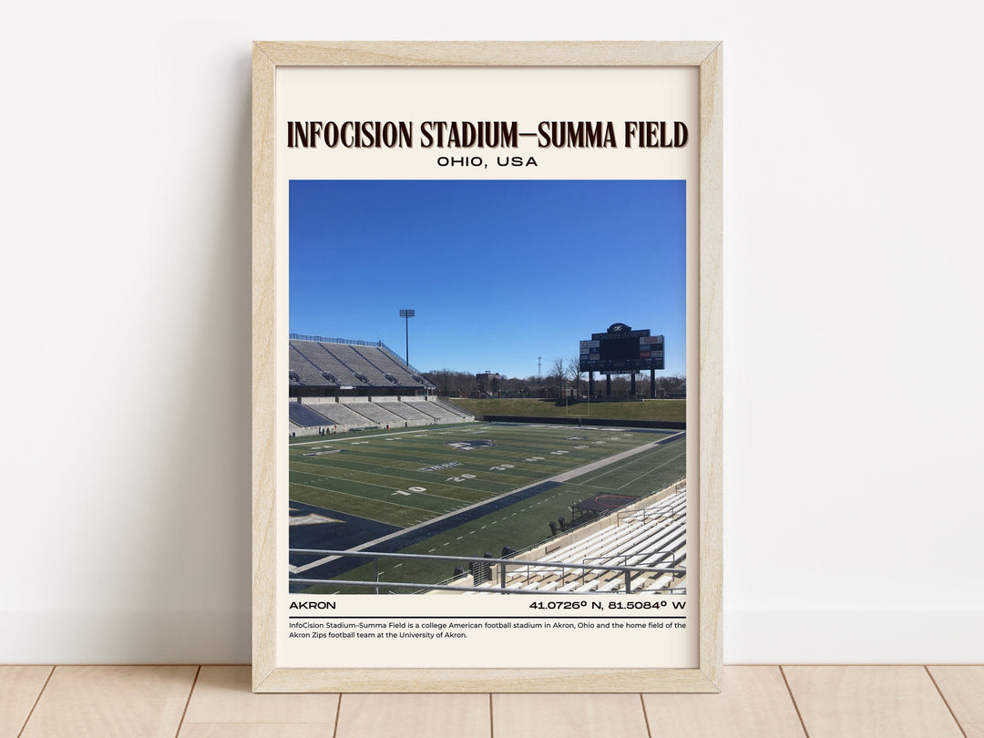 InfoCision Stadium–Summa Field Football  Retro Wall Art