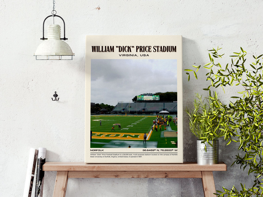 William "Dick" Price Stadium Football  Retro Wall Art