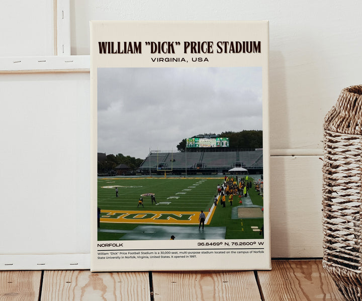 William "Dick" Price Stadium Football  Retro Wall Art