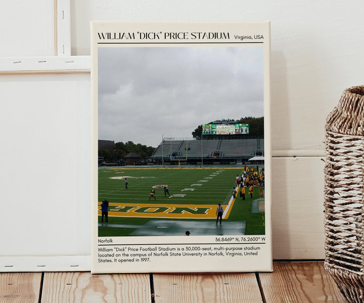 William "Dick" Price Stadium Football Minimal Wall Art