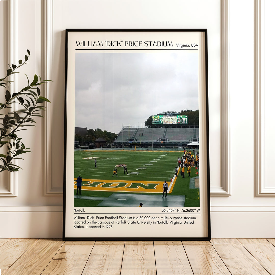 William "Dick" Price Stadium Football Minimal Wall Art