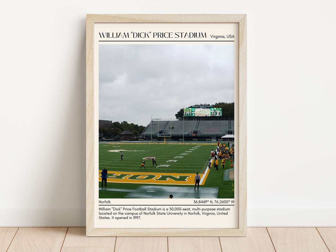 William "Dick" Price Stadium Football Minimal Wall Art