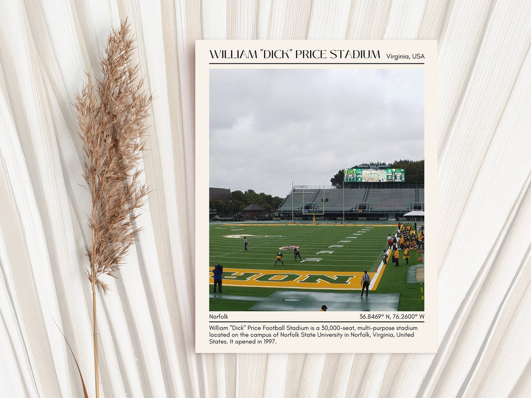 William "Dick" Price Stadium Football Minimal Wall Art